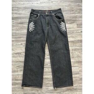 Baggy Wide Leg Jeans Men's Y2K Size 34x32 Wings 2000s